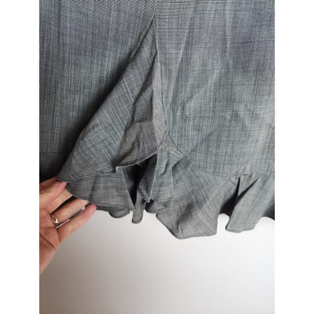 Lafayette 148 wool blend ruffle hem skirt sz 10P back zip career professional - Picture 4 of 10